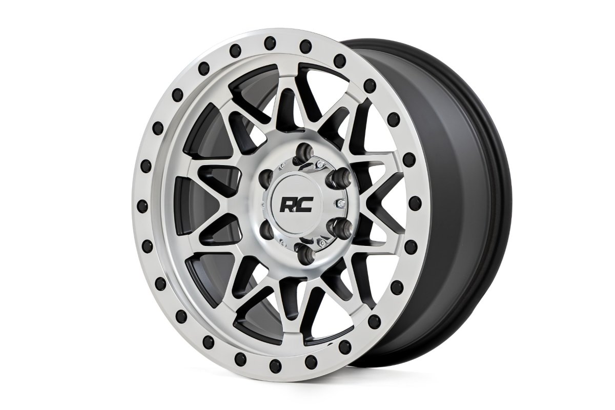 Jeep Grand Wagoneer Wheel - Rough Country - 78 Series | Simulated Beadlock | Full Machine | 17x8.5 - Bronze Finish with Black Lip - 4WD - '84-'90
